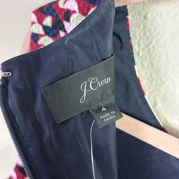 NWT J. Crew Geometric pattern Sheath Dress sleeveless round neck size 4 - Picture 8 of 16